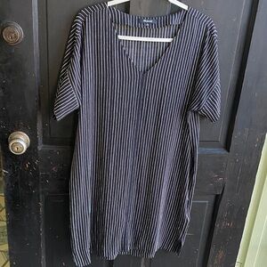 Madewell Black and White Pinstripe Mini Dress